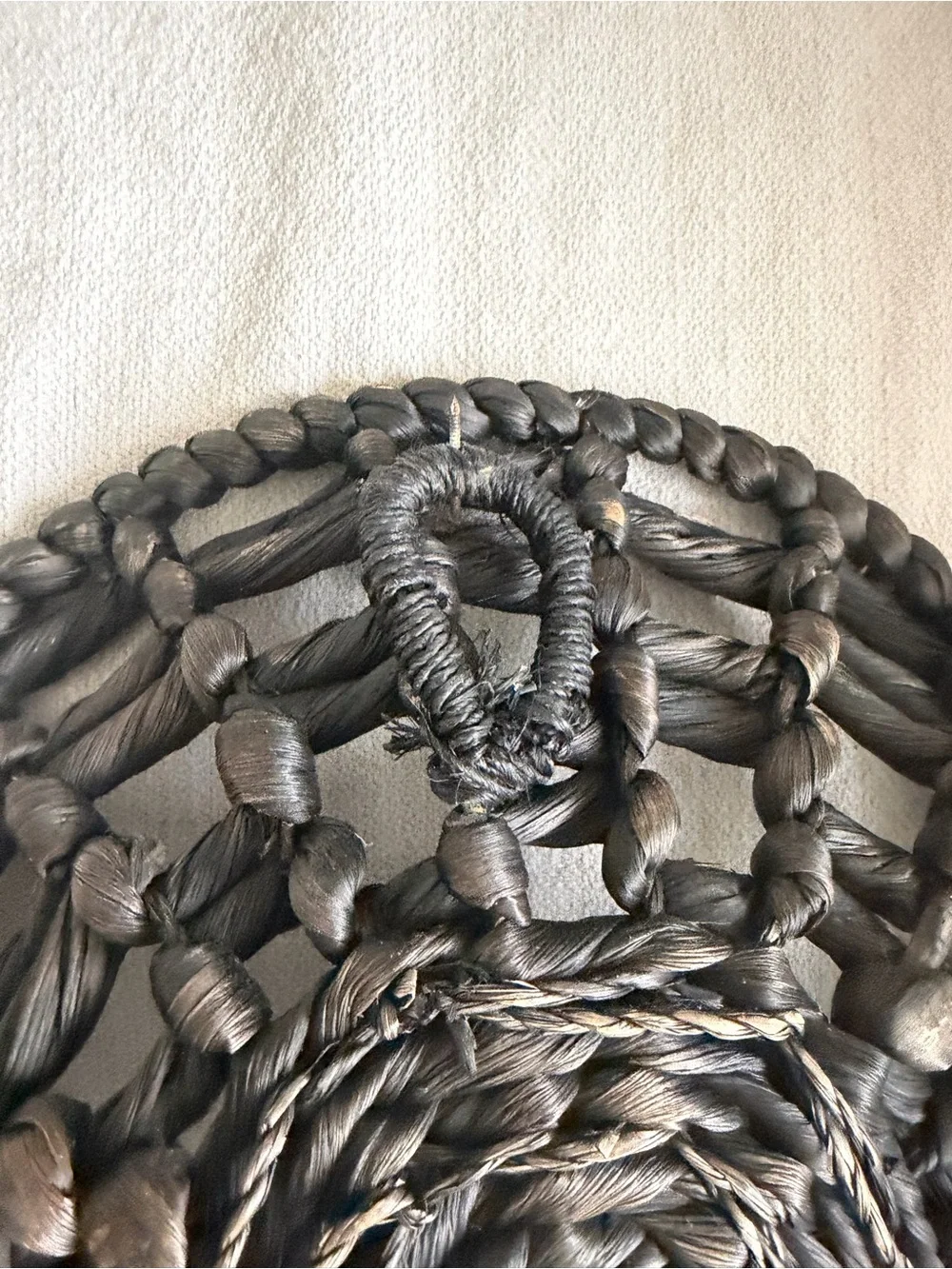 Handwoven Dark Brown Seagrass Accent Bowls - Set of 2